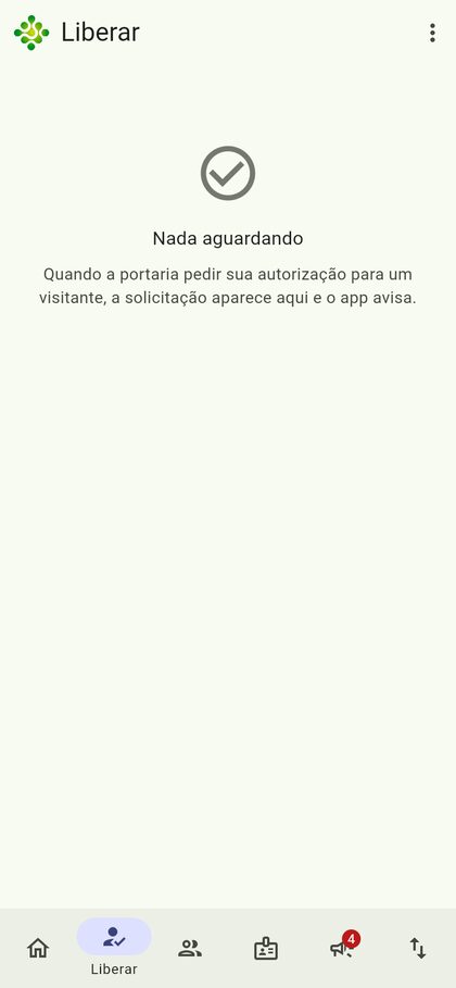 Tela Liberar visitantes do SiriusApp