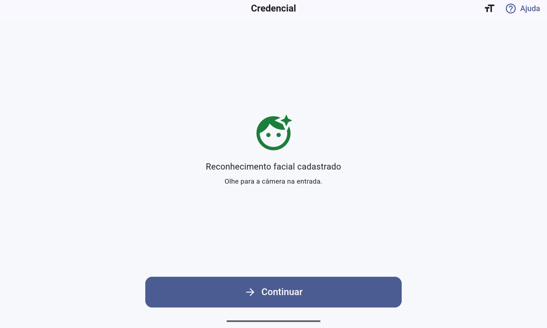 Credencial do visitante: reconhecimento facial cadastrado