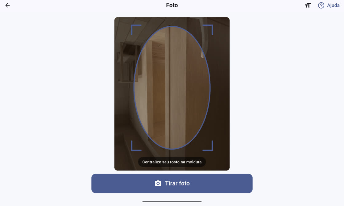 Captura da foto do visitante com conferência do rosto