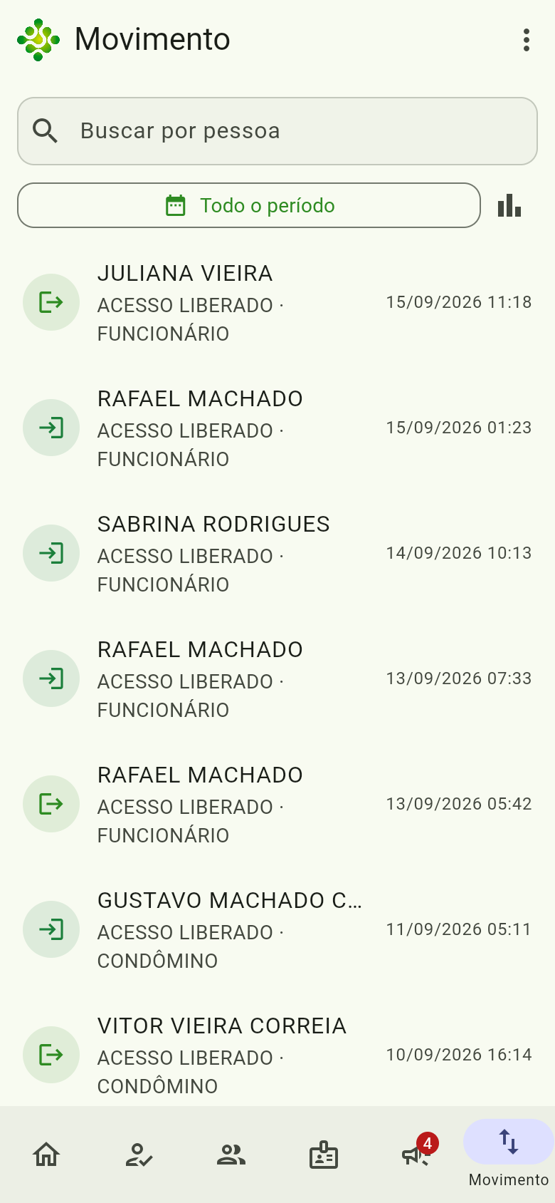Lista de movimento
