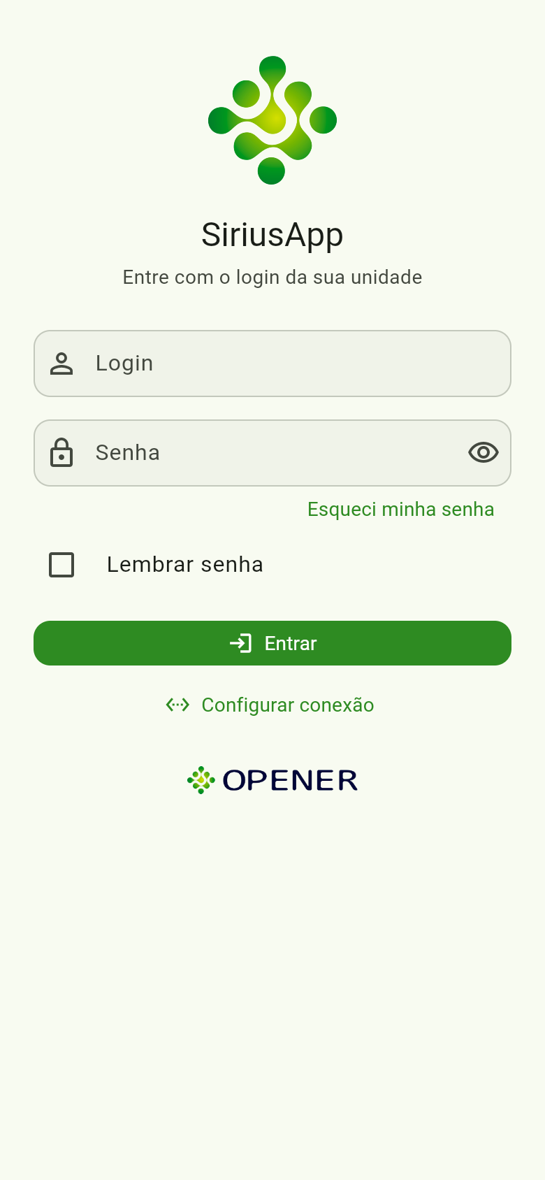 Tela de entrada