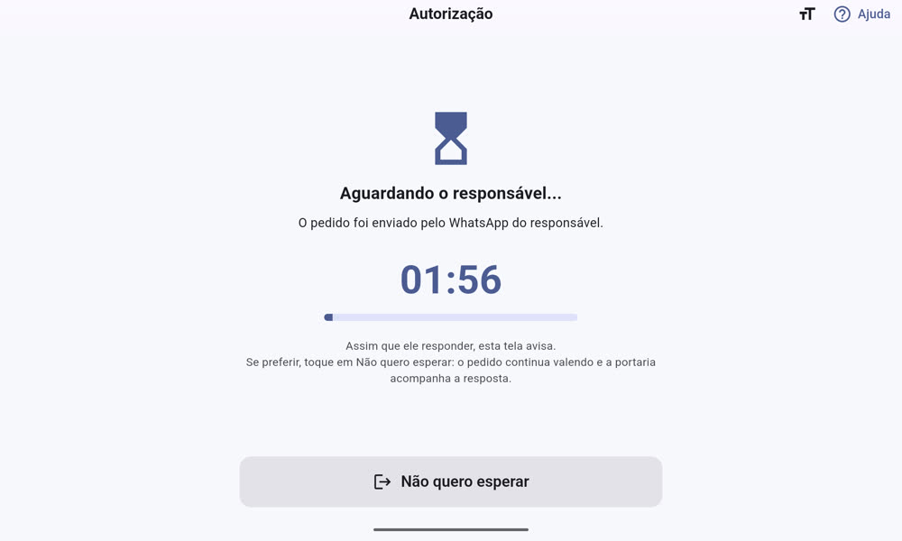 Aguardando o responsável, com a contagem regressiva