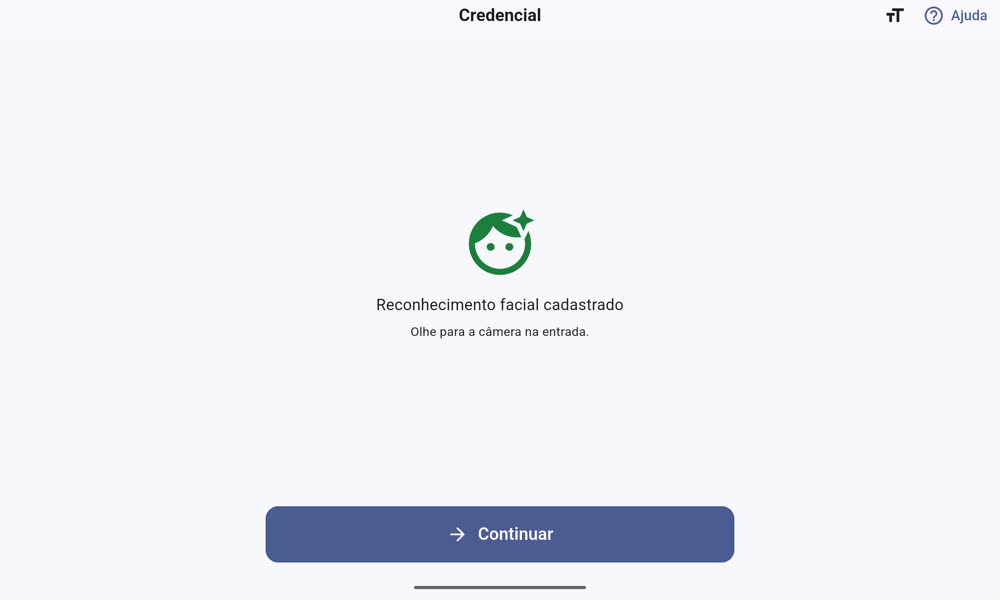 Credencial: reconhecimento facial cadastrado