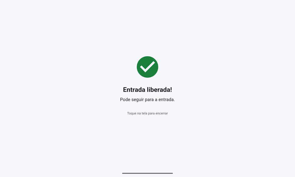 Entrada liberada: pode seguir para a entrada